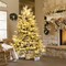Artificial Pre-lit Christmas Tree Hinged Xmas Tree With Warm White Led Lights